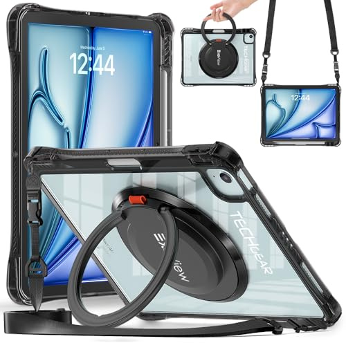TECHGEAR ExoView - Custodia robusta per iPad Air 11 2026 (M4), 2025 (M3), 2024 (M2) - iPad Air 5a/4a generazione 11 e iPad Pro 11 (2018-2022) Custodia sottile antiurto con impugnatura e cinturino