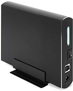Caja externa 3,5 SATA USB 3.0/3.1 Gen1, negra, con transferencia rápida de datos, ideal para almacenamiento y respaldo de archivos.