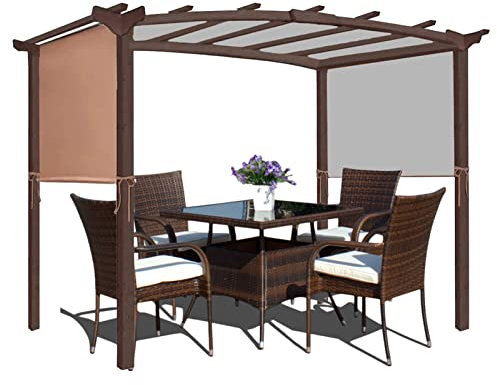 Pergola Ersatzdach Universal Curved Pergola Top Cover Outdoor Baldachin für Pergola Struktur Beige 3 × 2,4 m