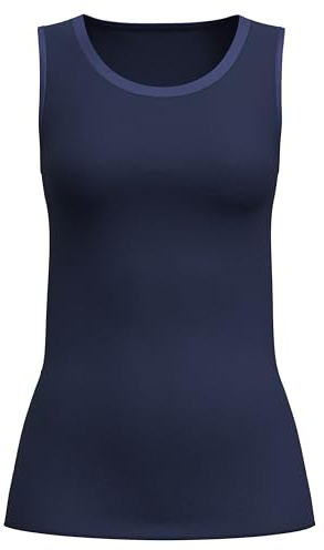 CALIDA True Confidence Tank-Top Damen, aus Wolle-Seide, wärmend, temperaturausgleichend, geruchshemmend Evening Blue 40-42