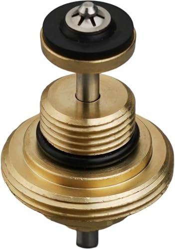 3/8 Thermostatventil, Rücklaufstift Ventileinsatz M30x1,5 Für UFH-Antrieb Fußbodenheizungsverteiler für Universal Verteiler Kalt- und Warmwasser, Messing blank