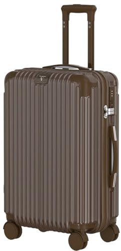 Voyagoux Koffer handgepäck - 40L, Hartschalenkoffer klein, TSA-Schloss, ABS, Reisekoffer mit Rollen, 4X 360° Rollen, Robust und Leichtgewicht Suitcase, 57x37x35cm, Braun