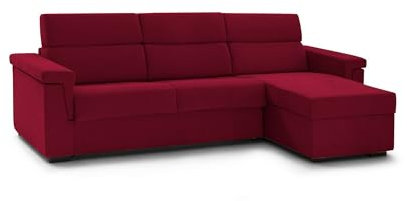 Talamo Italia - Sofa mit Halbinsel Zelinda, Ecksofa für Wohnzimmer, gepolstert, Abnehmbarer Bezug, 100% Made in Italy-Qualität, 285x160 h100 cm, Rot