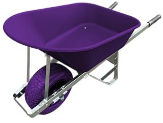 Agri Barrow Wheel Barrow 120 Litre Plastic Wheelbarrow with Fat Puncture Proof Tires, Purple- Ideal for Equestrians, Gardeners, Yard & Garden Maintainers, Farmers, Stable Workers, Allotment Owners