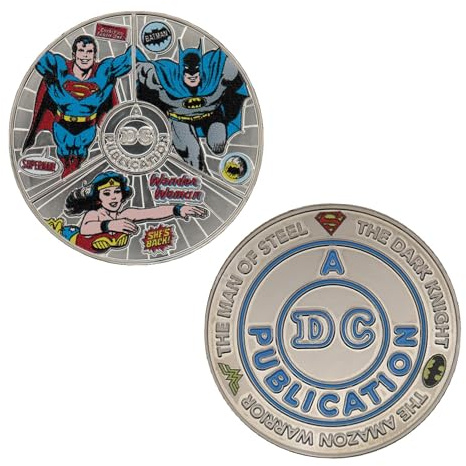 FaNaTtik DC Comics Legends Sammelmünze mit Superman, Batman und Wonder Woman, limitierte Auflage