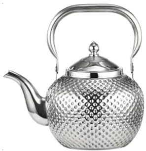 Nikou Teiera in Acciaio Inox con Filtro, 1,2 Litri Bollitore Martellato con Colino, Bollitore a Induzione, Fornello, Teiera per tè Sfuso