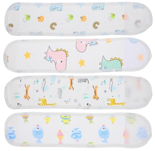 Gogogmee Bande Abdominale pour Bébé 4 Pièces en Coton Doux, Ceinture Ventrale Réglable Anti-Froid Motifs Animaux pour -Né et Nourrisson, Soulagement des Coliques