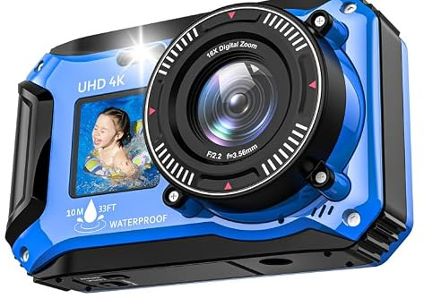 ZANTEEY Unterwasserkamera, 5K 64MP 33FT wasserdichte Digitalkamera