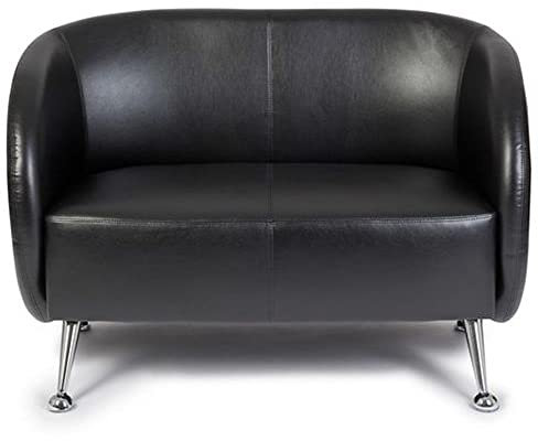 hjh OFFICE Lounge Sofa ST. Lucia Kunstleder 2-Sitzer Sofa mit weicher Polsterung, besonders bequem, 713400, Schwarz