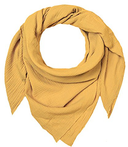 Blausberg Baby - Musselin-Tuch für Damen als Halstuch Schal (Senfgelb) - alle Materialien OEKO-TEX Standard 100 zertifiziert - handgefertigt in Hamburg