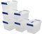 Vareone 6-Pack 7 L Storage Boxes, Plastic Latch Box with Lid/Handle, Clear