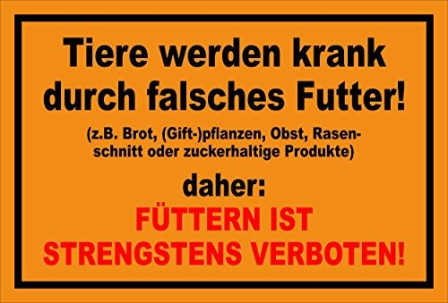 Melis-Folienwerkstatt Schild - Tiere Werden krank - 30x20cm | Bohrlöcher | 3mm Hartschaum – S00039-016-E -20 Varianten
