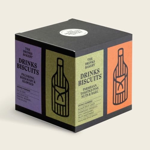 The Drinks Bakery Discerning Drinker’s Gift Set - Luxury Biscuits Expertly Paired with Drinks - Award-Winning Savory Snacks as Seen on Dragons’ Den - Made in Scotland - Perfect Biscuit Gift Set