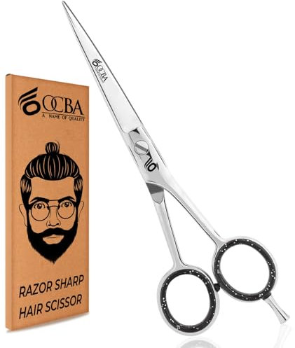 OCBA Forbici Parrucchiere Professionali 6 Pollici Forbici Capelli Acciaio Inossidabile per Taglio di capelli adatto di Uomini e Donne (6 pollici argento)