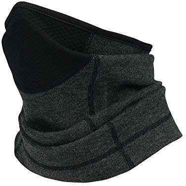 Schlauchschal Herren & Damen, Halswärmer Halstuch, Winter Elastisch Multifunktionstuch Windabweisend Nacken Wärmer mit Atmungsaktivem Netz für Outdoor Radsport Ski Motorrad Laufen (Schwarz)