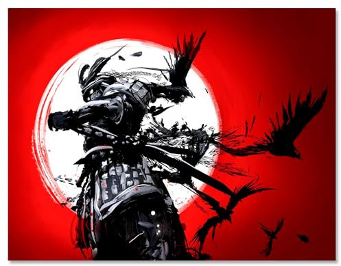 wandmotiv24 Leinwandbild Kämpfer & Krieger, Querformat, Samurai, Japan M0354