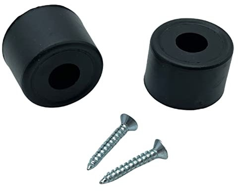 Rubber Door Stops/Wall Protectors with Screws (Large (33mm) Black)