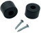 Rubber Door Stops/Wall Protectors with Screws (Large (33mm) Black)