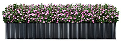 [en.casa] Hochbeet Zevenaar Gemüsebeet für Garten Pflanzbeet 174 x 90 x 30 cm rechteckig Blumenkasten ohne Boden verzinkter Stahl wetterfest Anthrazit