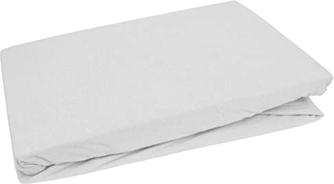 Bettwaesche-mit-Stil Wasserdichtes Spannbettlaken weiß Jersey/PU 200x200cm Höhe bis 35cm