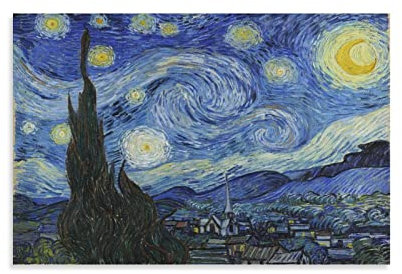 RFME The Starry Night – von Vincent Van Gogh Malerei Kunstposter Kunstwerke Bild Druck Poster Wandkunst Gemälde Leinwand Dekor Home Poster 08x12inch (20x30cm)