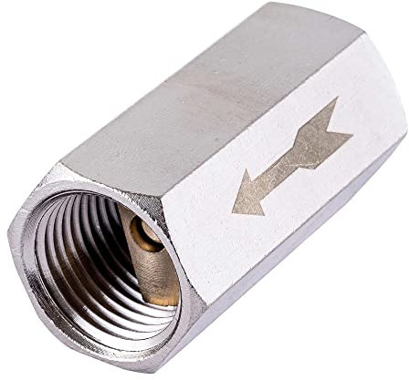 Kastor Rückschlagventil 1/2 Druckluft Ventil für Pneumatikleitung, Messing, 10 bar, 2 Ports, 1/2 Gewinde