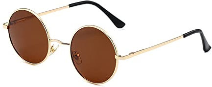 JoXiGo Sonnenbrille Herren Damen Polarisiert UV400, Runde Metall Rahme Klassische Retro Brille