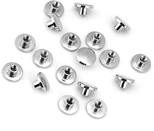 20 Pièces Rivets Pour Cuir Kits Vis Chicago Rivet A Visser Laiton Fileté Écrou à Tête Plate Rivets à Ongles Vis en Cuir Artisanat Réparation Fournitures (5mm)
