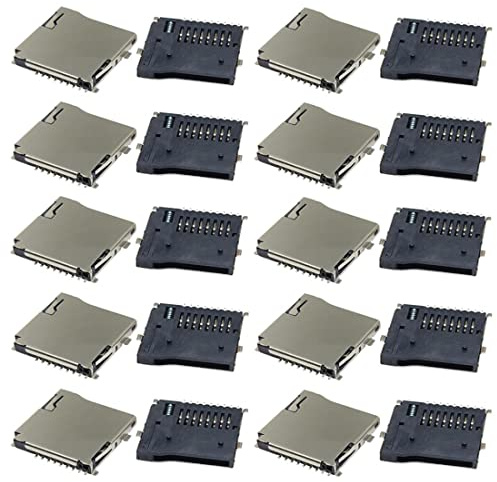 Micro-SD-Transflash-Speicherkartensteckdose, federbelastet, 20 Stück