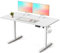FEZIBO Schreibtisch Höhenverstellbar Elektrisch, 140 x 60 cm Stehschreibtisch mit Memory-Steuerung und Anti-Kollisions Technologie, Weißer Rahmen/Weiße Tischplatte