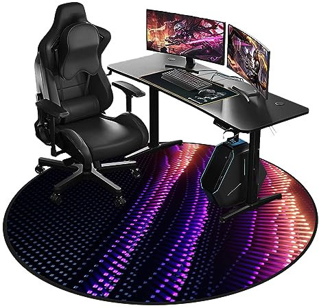 Silla de Oficina con Alfombrilla Antideslizante, Protector de Suelo Chair Mat Alfombra Gaming Suelo para Suelos Duros Alfombra para Silla Gaming Alfombra Silla Oficina, Diámetro160 cm