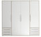 Stella Trading LYSS Kleiderschrank weiß mit Schubladen - Vielseitiger Schlafzimmerschrank 4-türig in Weiß, Eiche San Remo Nachbildung - 206x 194 x 58 cm (B/H/T)