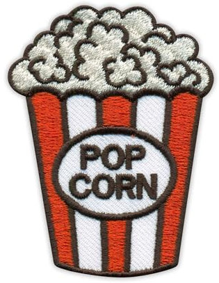 Popcorn – selbstklebende Rückseite – bestickter Aufnäher/Abzeichen/Emblem