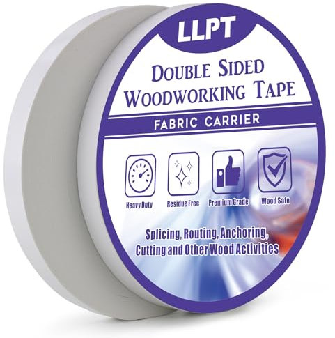 LLPT Doppelseitiges Klebeband Für Die Holzbearbeitung Je 13MM x 27M x 0.3MM 2 Stück Doppelseitiges Wende-Klebeband für Holzarbeiter Rückstandsfrei Entfernbar Für Holzschablone (WT0590W2)