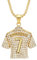 Pardofelis Fußball Anhänger Trikot, Nr.7 Fussball Jersey Halskette Gold Silber Kette Fussball Anhänger, Fußballtrikot Anhänger Kette für Herren und Jungen, Gold