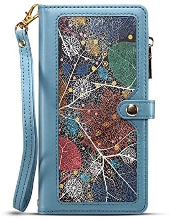 SNCLET Wallet Case Hülle für Huawei Pura 70 Handyhülle Tasche Folio Cover PU Leder Geldbörsen-Etui Magnet RFID Blocker Schutzhülle mit 10 Kartenfächer Klapphülle für Huawei Pura 70,Blau
