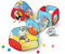 VEVOR 5-in-1-Spielzelt mit Tunnel, Basketballkorb für Jungen, Mädchen, Babys und Kinder, Pop-Up-Spielhaus für drinnen und draußen mit Tragetasche und Spanngurten, Geburtstagsgeschenke, Rot/Gelb/Blau