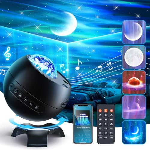 PIKOY Ceiling Projector Lights for Bedroom, 180 Light Modes Starry Night Light Projector,White Noise+Bluetooth Kids Night Light Bedroom,Remote Timer Sensory Lights for Room Decor Party Christmas Gifts