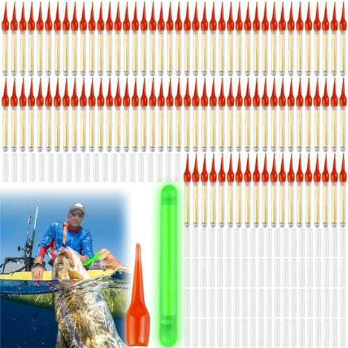 GOMETY 100 Stück Nachtlicht Knicklicht Angeln, 4,5mm Knicklicht LED Leuchtstäbe Angeln für Angelruten, Nachtfischen Leuchtstäbe für Schwimmer, Schwimmer, Rutenspitzen, Stangen