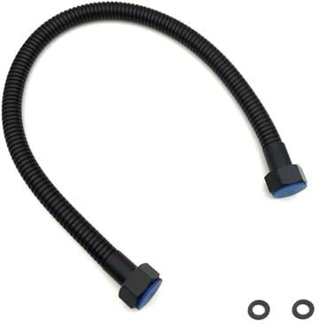 Remplacement de douche flexible Tuyaux en acier inoxydable, tuyau de plomberie doré, connecteur de Valve d'angle 1/2, tuyau de plomberie en acier inoxydable doré for (1 pièce)(Silver,30cm)