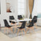 H.J WeDoo Esszimmergruppe Esstisch mit 6 Stühlen Essgrupp, Rechteckig Küchentisch und 6er Set Esszimmerstühle Sitzgruppe für Wohnzimmer Küche Büro(140x80cm Tisch+6 Schwarz Stühle)
