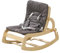 3-in-1 Babywippe, verstellbarer Schaukelstuhl aus Holz, ergonomisches Design, Babyliege mit abnehmbarem Kissen, Sicherheitsgurt und Booster, Liege für Säuglinge bis Kleinkinder, Grau