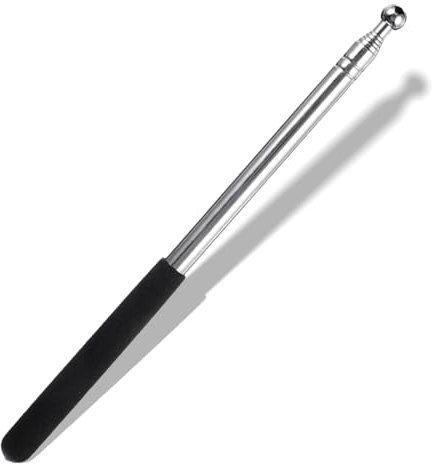 SGERUFZ 1pcs Bastone Telescopico Estensibile, Zeigestab per Lavagna Bianca in Acciaio Inossidabile con Testa in Filz per Insegnanti (100 cm) (Nero)