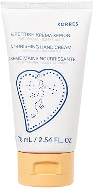 KORRES ALMOND OIL & SHEA BUTTER Nährende Handcreme, ideal für spröde Hände, silkon- und parabenfrei, 75 ml