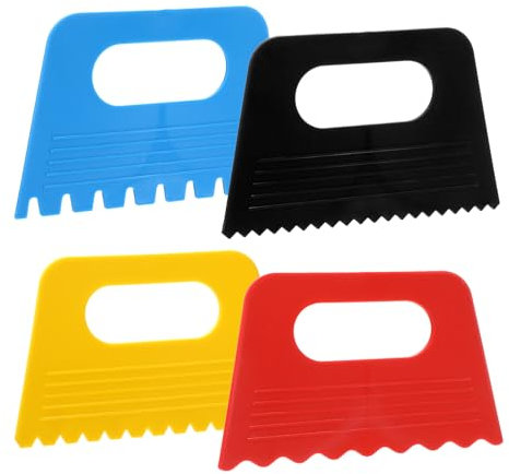 4 Pcs Plastic Paint Scraper Tool, Textured Art Supplies Kit, Plaster Tools for Texture Art on Canvas Putty Acrylic Plaster Art Pottery Scraper Tool
