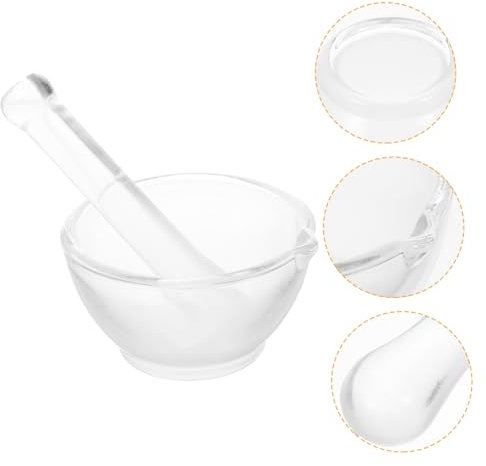 POPETPOP Mortero De Vidrio Para Moler Pastillas Mortero Doméstico Para Cocina Recipiente Para Triturar Químicos Tazón Para Moler De Laboratorio