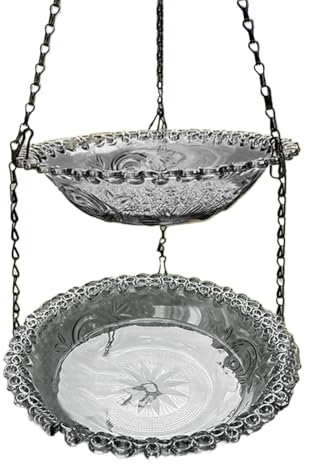 Baños para pájaros para exteriores, cuenco de agua para pájaros, plato de , accesorio decorativo para piscina para jardín, pabellón, patio, terraza, patio, enrejado, soporte para colgar al