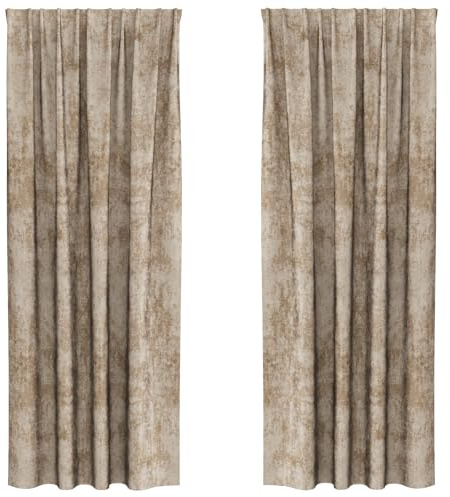 vidaXL Samtvorhänge 2er Set mit Ösen in Champagnerfarbe, 260 x 140 cm, für Innenräume. Ideal für Privatsphäre, mit lichtfilternden und verdunkelnden Eigenschaften. Elegante Draperien für dein Zuhause.