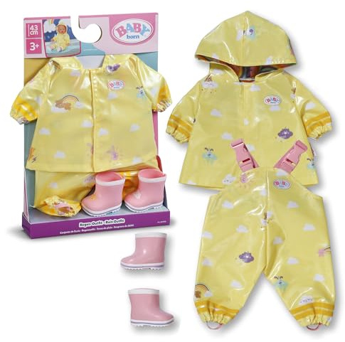 BABY born Regen-Outfit für 43 cm Puppen mit Regenmantel und Stiefeln