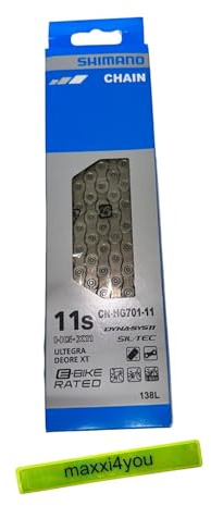 Shimano DEORE XT Kette CN-HG701 ULTEGRA 11-Fach 138 Glieder inkl. maxxi4you Reflexband